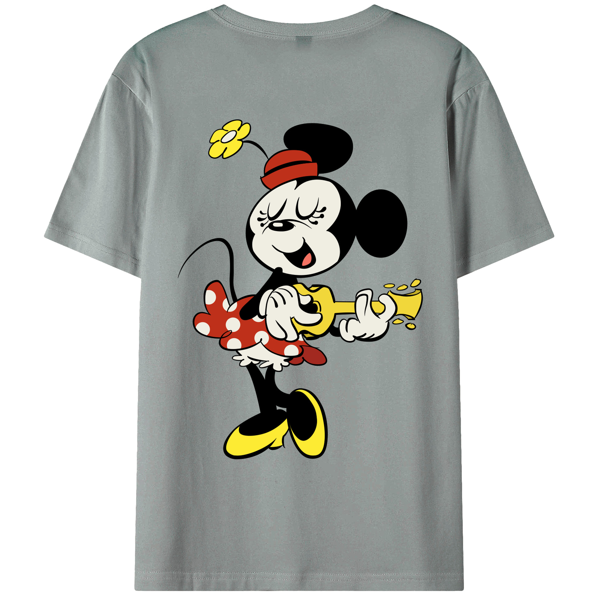 ミッキーマウス Mickey Mouse 綿100％ メンズ半袖Tシャツ（バックプリント） 通気性